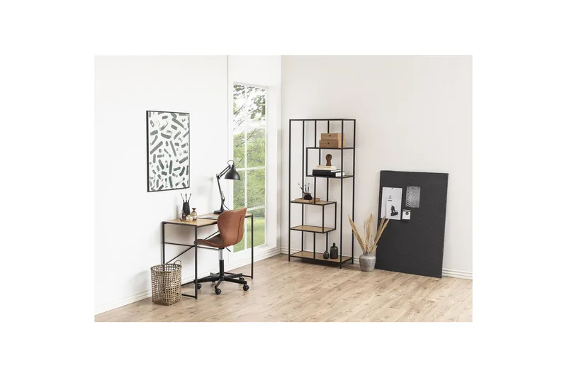 Seaford Skrivbord 100x45x75 cm Ek/Svart