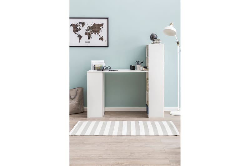 Shuping Skrivbord 120 cm med Förvaring Hyllor - Vit - Möbler - Bord & matgrupp - Kontorsbord - Skrivbord