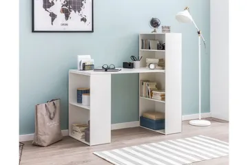 Shuping Skrivbord 120 cm med Förvaring Hyllor - Vit - Möbler - Bord & matgrupp - Kontorsbord - Skrivbord