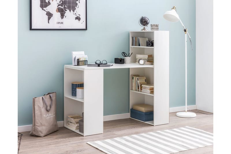 Shuping Skrivbord 120 cm med Förvaring Hyllor - Vit - Möbler - Bord & matgrupp - Kontorsbord - Skrivbord