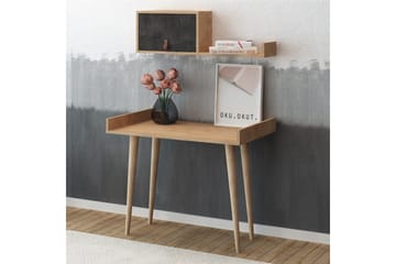 Skaberg Skrivbord 100 cm med Förvaring Vägghylla - Grå/Trä - Möbler - Bord & matgrupp - Kontorsbord - Skrivbord