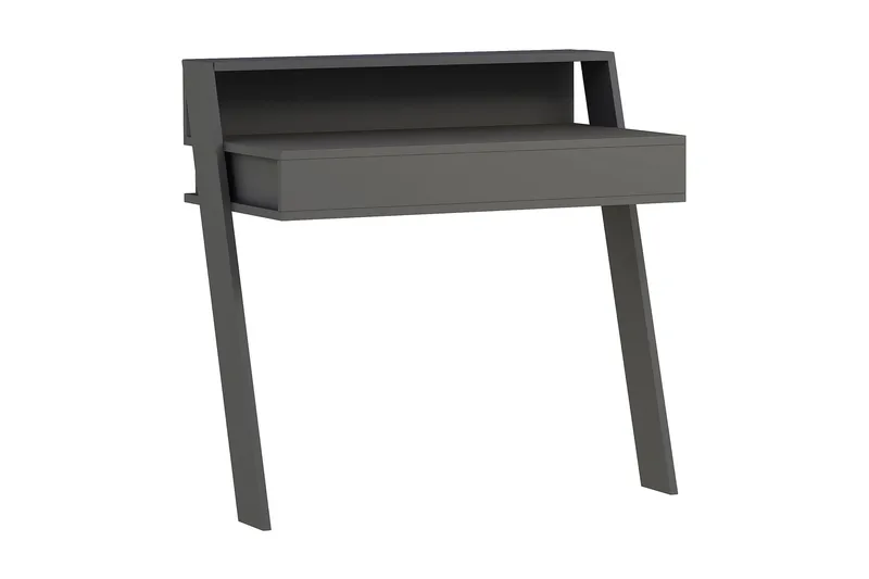 Skoved Skrivbord 94 cm med Förvaring Låda + Hylla, Grå