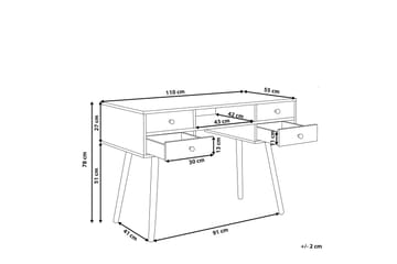 Skrivbord 110 x 55 cm vit LEVIN - Vit - Möbler - Bord & matgrupp - Kontorsbord - Skrivbord