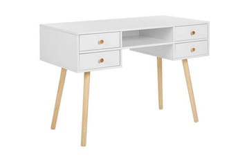 Skrivbord 110 x 55 cm vit LEVIN - Vit - Möbler - Bord & matgrupp - Kontorsbord - Skrivbord