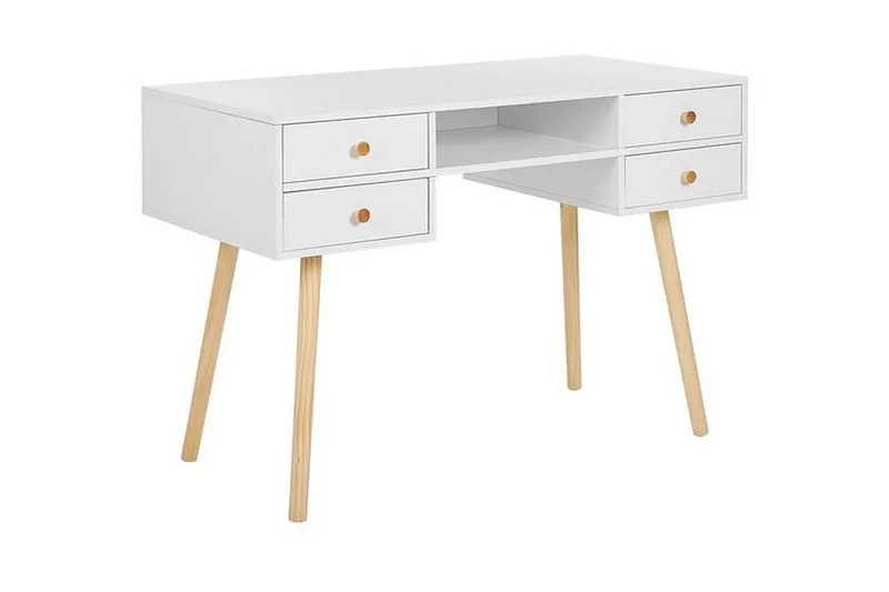 Skrivbord 110 x 55 cm vit LEVIN - Vit - Möbler - Bord & matgrupp - Kontorsbord - Skrivbord