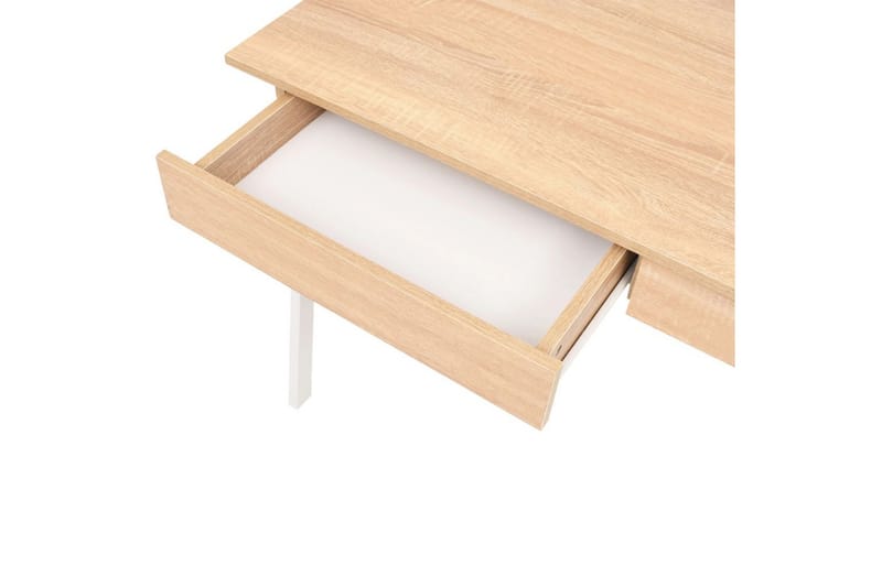 Skrivbord 110x55x75 cm ekfärg och vit - Vit - Skrivbord - Datorbord