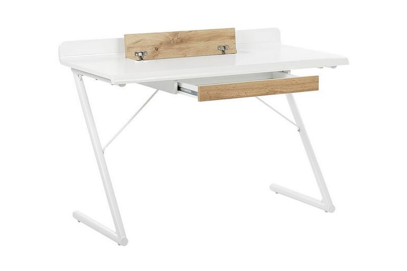 Skrivbord 120 x 60 cm vit/ljust trä FOCUS - Vit - Möbler - Bord & matgrupp - Kontorsbord - Skrivbord