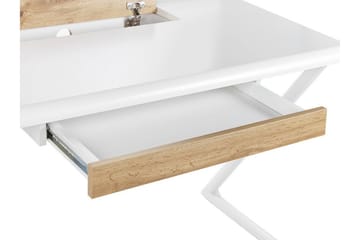 Skrivbord 120 x 60 cm vit/ljust trä FOCUS - Vit - Möbler - Bord & matgrupp - Kontorsbord - Skrivbord