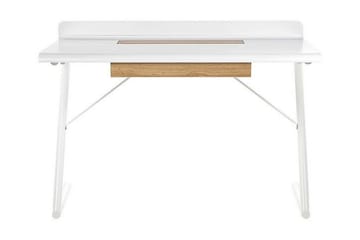 Skrivbord 120 x 60 cm vit/ljust trä FOCUS - Vit - Möbler - Bord & matgrupp - Kontorsbord - Skrivbord