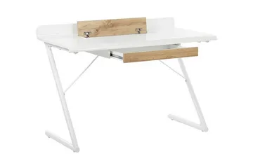 Skrivbord 120 x 60 cm vit/ljust trä FOCUS - Vit - Möbler - Bord & matgrupp - Kontorsbord - Skrivbord