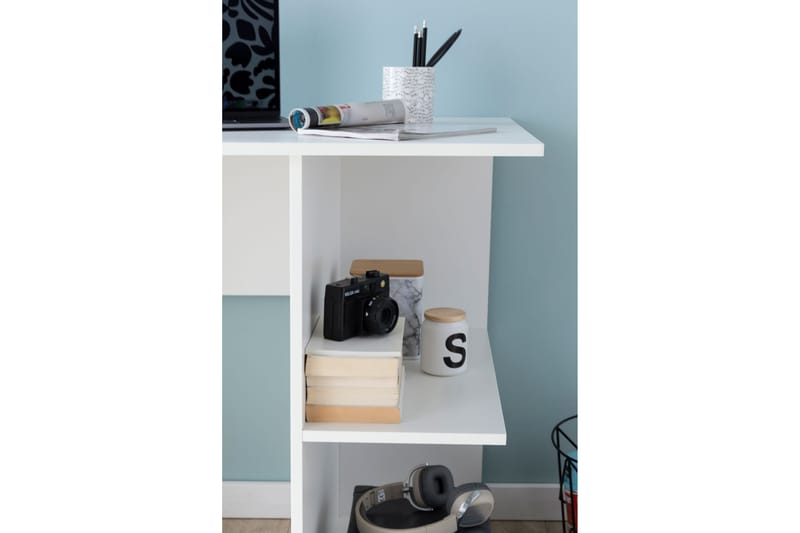 Skrivbord Adeon 82 cm med Förvaring Hyllor - Vit - Möbler - Bord & matgrupp - Kontorsbord - Skrivbord