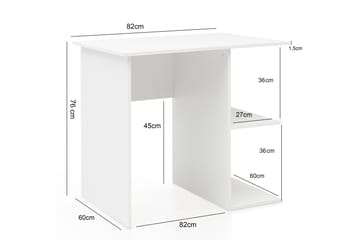 Skrivbord Adeon 82 cm med Förvaring Hyllor - Vit - Möbler - Bord & matgrupp - Kontorsbord - Skrivbord