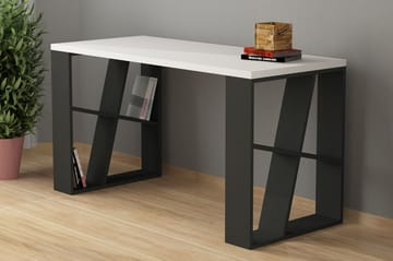 Skrivbord Adong 140 cm - Vit/Mörkgrå - Möbler - Bord & matgrupp - Kontorsbord - Skrivbord