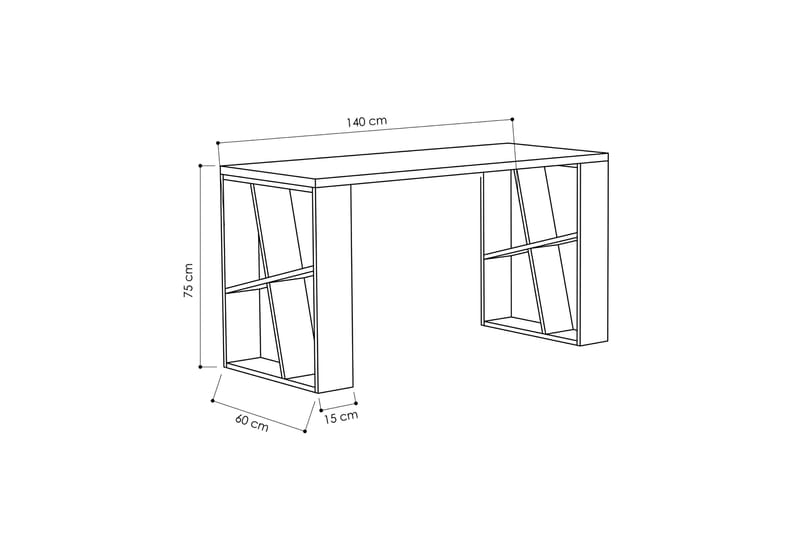 Skrivbord Adong 140 cm - Vit/Mörkgrå - Skrivbord - Datorbord