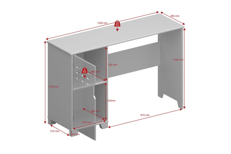 Skrivbord Alsterfors 120 cm - Vit - Skrivbord - Datorbord