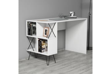 Skrivbord Amtorp 120 cm med Förvaring Hylla + Bokhylla - Extra Vit - Möbler - Bord & matgrupp - Kontorsbord - Skrivbord
