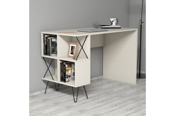 Skrivbord Amtorp 120 cm med Förvaring Hylla + Bokhylla - Extra vit/Svart - Möbler - Bord & matgrupp - Kontorsbord - Skrivbord