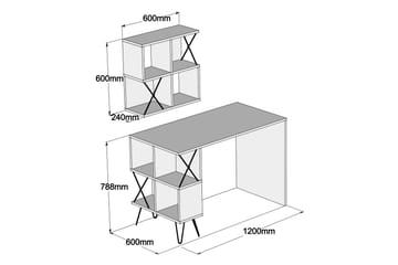 Skrivbord Amtorp 120 cm med Förvaring Hylla + Bokhylla Liten - Ljusbrun - Möbler - Bord & matgrupp - Kontorsbord - Skrivbord