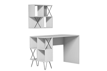 Skrivbord Amtorp 120 cm med Förvaring Hylla + Bokhylla Liten - Vit/Svart - Möbler - Bord & matgrupp - Kontorsbord - Skrivbord