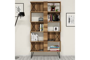 Skrivbord Amtorp 120 cm med Förvaring Hylla + Bokhylla - Svart/Ek/Brun - Möbler - Bord & matgrupp - Kontorsbord - Skrivbord