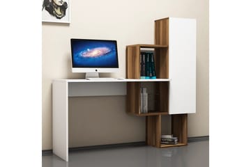 Skrivbord Amtorp 145 cm med Förvaring Hyllor + Skåp - Brun/Vit - Möbler - Bord & matgrupp - Kontorsbord - Skrivbord