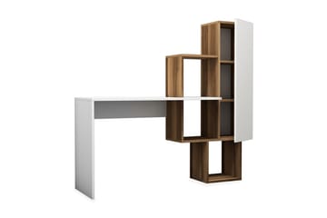 Skrivbord Amtorp 145 cm med Förvaring Hyllor + Skåp - Brun/Vit - Möbler - Bord & matgrupp - Kontorsbord - Skrivbord