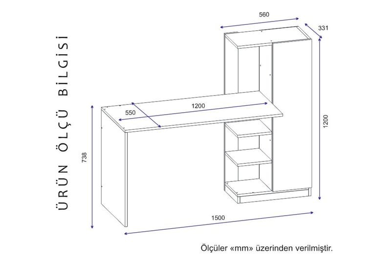 Skrivbord Andocester 120 cm - Antracit - Möbler - Bord & matgrupp - Kontorsbord - Skrivbord
