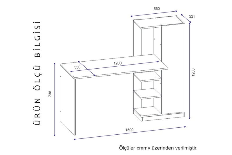 Skrivbord Andocester 120 cm - Vit - Skrivbord - Datorbord