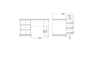 Skrivbord Anjou 130 cm - Vit - Möbler - Bord & matgrupp - Kontorsbord - Skrivbord