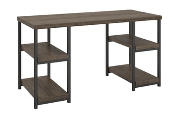 Skrivbord Ashlar 137 cm med Förvaring 4 Hyllor Brun/Svart - Dorel Home - Möbler - Bord & matgrupp - Kontorsbord - Skrivbord