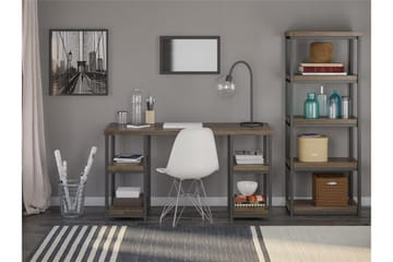 Skrivbord Ashlar 137 cm med Förvaring 4 Hyllor Brun/Svart - Dorel Home - Möbler - Bord & matgrupp - Kontorsbord - Skrivbord