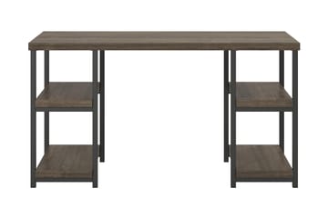 Skrivbord Ashlar 137 cm med Förvaring 4 Hyllor Brun/Svart - Dorel Home - Möbler - Bord & matgrupp - Kontorsbord - Skrivbord