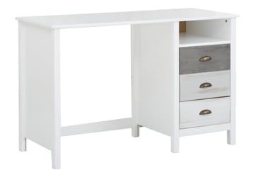 Skrivbord Ashmore 140 cm - Vit/Ljusgrå/Mörkgrå - Möbler - Bord & matgrupp - Kontorsbord - Skrivbord
