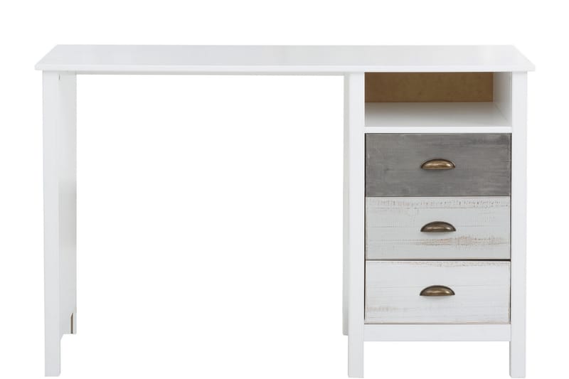 Skrivbord Ashmore 140 cm - Vit/Ljusgrå/Mörkgrå - Möbler - Bord & matgrupp - Kontorsbord - Skrivbord