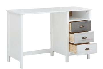 Skrivbord Ashmore 140 cm - Vit/Ljusgrå/Mörkgrå - Möbler - Bord & matgrupp - Kontorsbord - Skrivbord