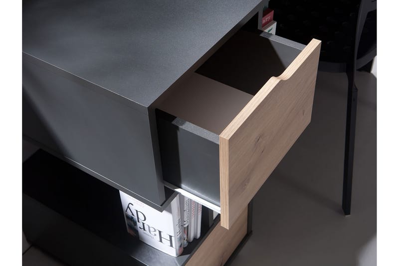 Skrivbord Awena 120 cm med Förvaring 3 Lådor - Svart/Beige/Vit - Skrivbord - Datorbord