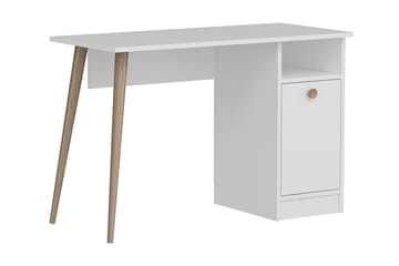 Skrivbord Barbele 110 cm med Förvaring Hylla + Skåp - Vit - Möbler - Bord & matgrupp - Kontorsbord - Skrivbord