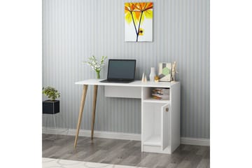 Skrivbord Barbele 110 cm med Förvaring Hylla + Skåp - Vit - Möbler - Bord & matgrupp - Kontorsbord - Skrivbord