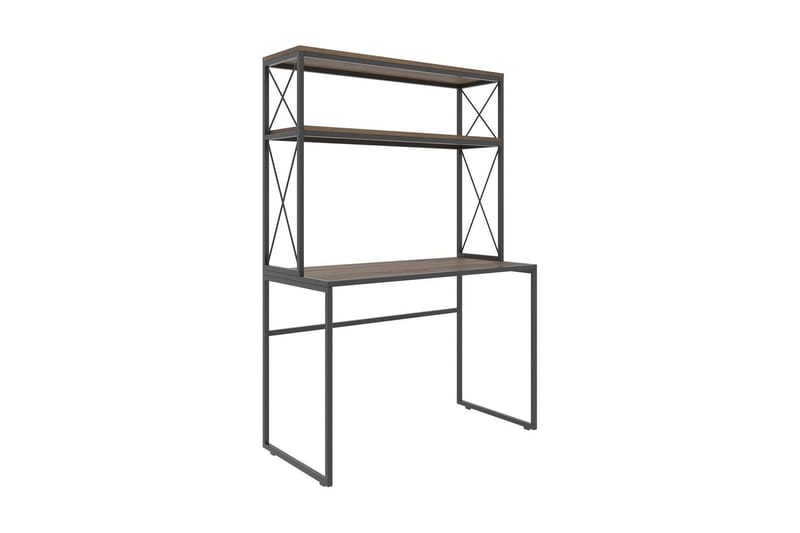 Skrivbord Barias 105 cm med Förvaring Hyllor - Svart/Trä/Natur - Möbler - Bord & matgrupp - Kontorsbord - Skrivbord