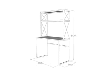 Skrivbord Barias 105 cm med Förvaring Hyllor - Svart/Trä/Natur - Möbler - Bord & matgrupp - Kontorsbord - Skrivbord