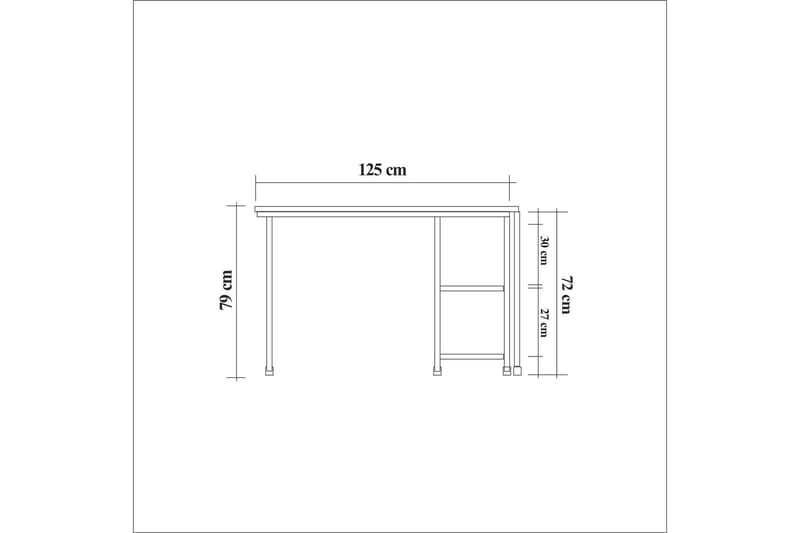 Skrivbord Berat 127 cm med Förvaring Hyllor - Natur/Svart - Skrivbord - Datorbord