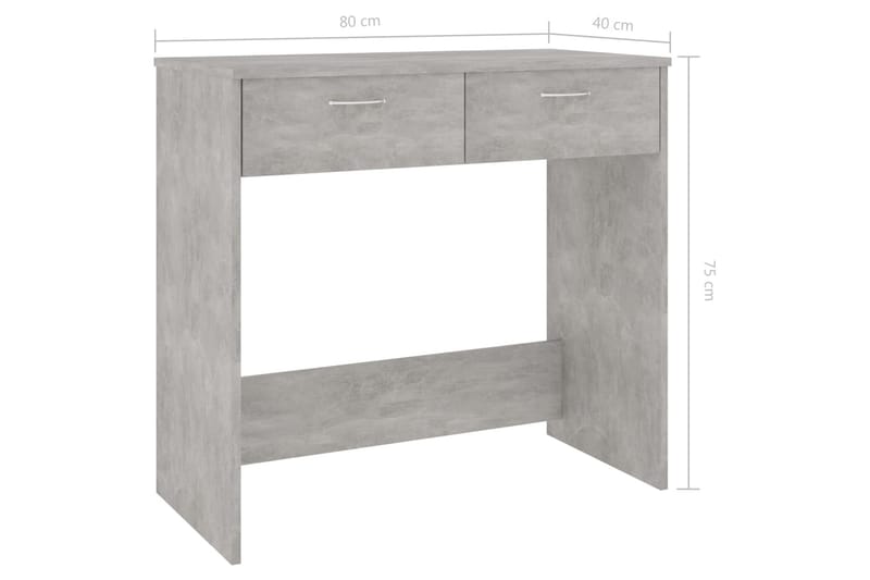 Skrivbord betonggrå 80x40x75 cm spånskiva - Grå - Skrivbord - Datorbord