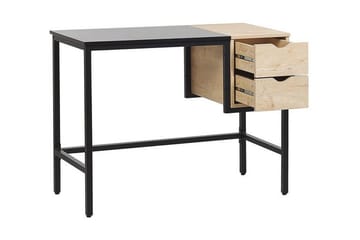 Skrivbord Bewehn 100 cm med Förvaring 2 Lådor - Svart/Ljust Trä - Möbler - Bord & matgrupp - Kontorsbord - Skrivbord
