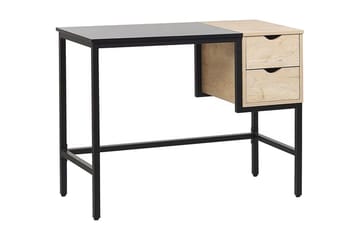 Skrivbord Bewehn 100 cm med Förvaring 2 Lådor - Svart/Ljust Trä - Möbler - Bord & matgrupp - Kontorsbord - Skrivbord