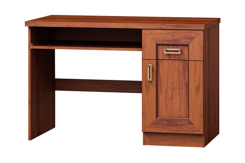 Skrivbord Borek 118 cm med Förvaring Lådor+Hylla+Skåp - Ljusbrun - Skrivbord - Datorbord