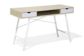 Skrivbord Bromide 120 cm med Förvaring Hylla + 2 Lådor - Trä/Natur - Möbler - Bord & matgrupp - Kontorsbord - Skrivbord