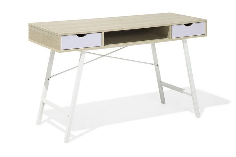 Skrivbord Bromide 120 cm med Förvaring Hylla + 2 Lådor - Trä/Natur - Möbler - Bord & matgrupp - Kontorsbord - Skrivbord