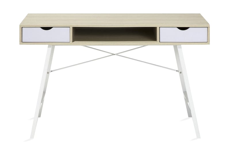 Skrivbord Bromide 120 cm med Förvaring Hylla + 2 Lådor - Trä/Natur - Möbler - Bord & matgrupp - Kontorsbord - Skrivbord