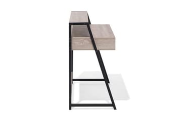 Skrivbord Calzona 100 cm med Förvaring Låda + Hylla - Ljusbrun/Vit/Svart - Möbler - Bord & matgrupp - Kontorsbord - Skrivbord