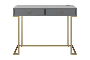 Skrivbord Camila 106 cm med Förvaring 2 Lådor Grafitgrå/Mäss - CosmoLiving - Möbler - Bord & matgrupp - Kontorsbord - Skrivbord